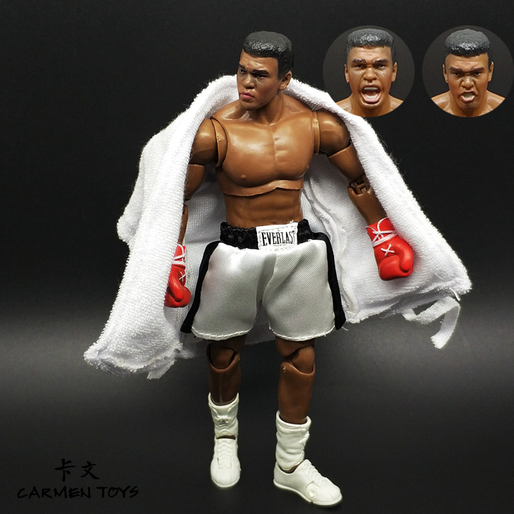 Boxing Champion Ali Tyson Action Figure, Wrestler Belt, Cloth Clothing, Movable Doll Toy Model, Case Decoration