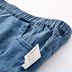 Bean tủ quần áo cô gái hải quân gió bảy điểm quần jean cô gái cậu bé lớn hole-in-the-màu quần mùa hè DDW188653XK. 