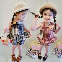 Summer new loose girl suit children 0-1-2-3-4-year-old summer 2-piece female baby childrens clothing set