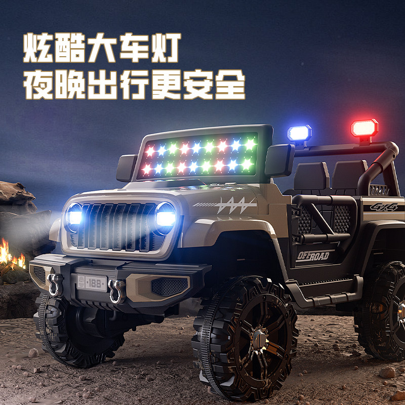 2025 New Model Children's Electric Car Four-Wheel Remote Control Off-Road Vehicle for Boys and Girls, Remote Control Toy Car That Can Seat a Person