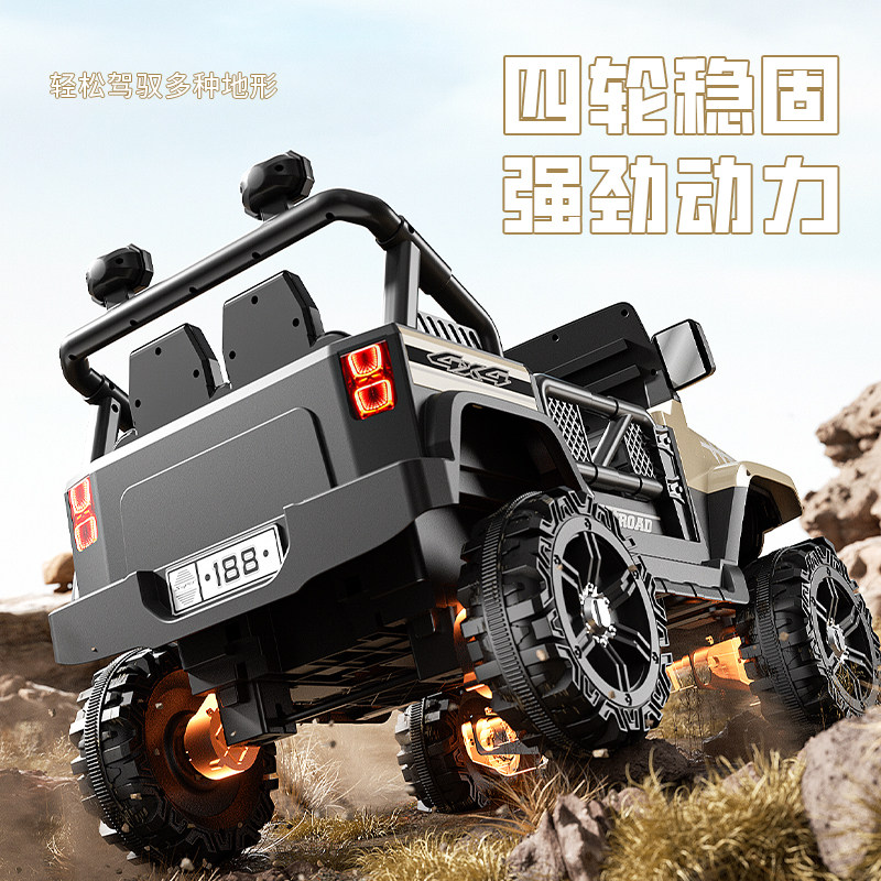 2025 New Model Children's Electric Car Four-Wheel Remote Control Off-Road Vehicle for Boys and Girls, Remote Control Toy Car That Can Seat a Person