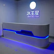 Company paint front desk Reception desk Simple modern marble cashier Service desk table bar custom