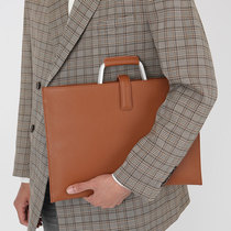 Korean leather Hand bag Korean young mens horizontal shoulder bag 2021 cowhide business bag A4 file bag