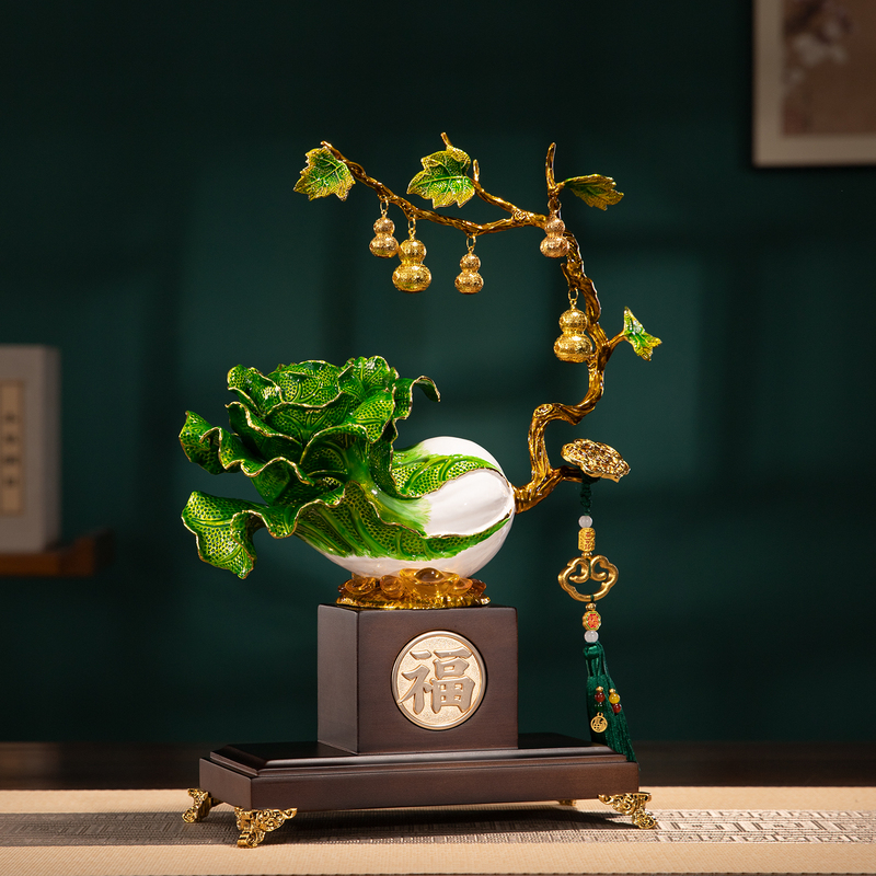 New Chinese-Style Fortune and Prosperity Cabbage Ornament, High-End Living Room Entrance, Tv Cabinet, Wine Cabinet Decoration, Opening and Housewarming Gift New Chinese-Style Fortune and Prosperity Cabbage Ornament, High-End Living Room Entrance, Tv Cabinet, Wine Cabinet Decoration, Opening and Housewarming Gift