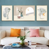 Северная гостиная декоративная живопись Современная минималистская диван Фоновая стена роспис