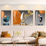 Гостиная декоративная живопись современная минималистская диван фоновая стена висящая картина Nordic Fulu Light Роскошная настенная живопись атмосфера три комбинированных фреска