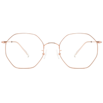 Shake-up discoloration Anti-blue light Radiation Myopia Golden Silk Glasses Female Flat Optical Fiber Red blue light can be equipped with degrees