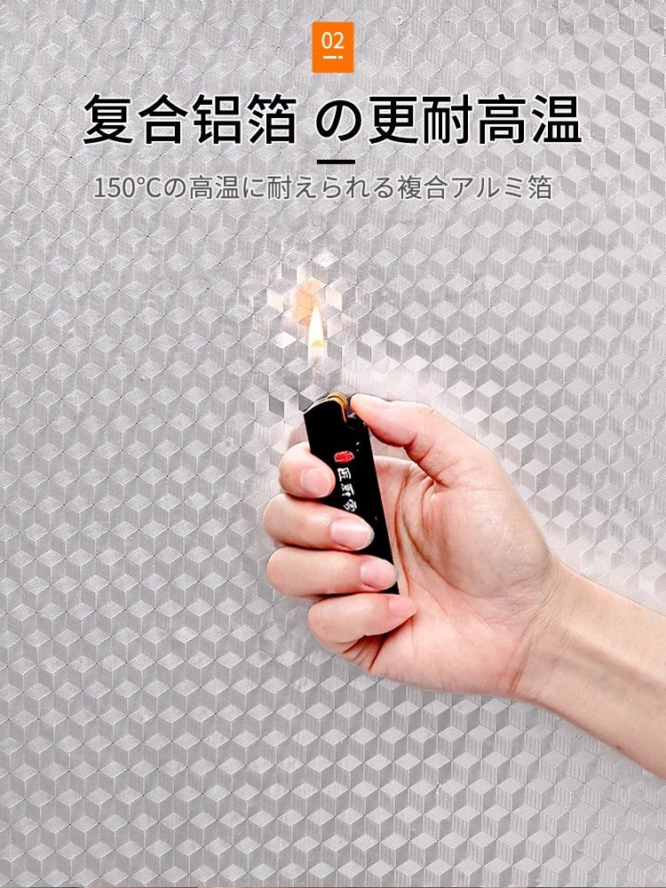 Kitchen Oil-Proof and High-Temperature Resistant Stickers, Waterproof and Moisture-Proof Self-Adhesive Wallpaper, Aluminum Film Wall Stickers for Cabinets, Countertops, and Stoves