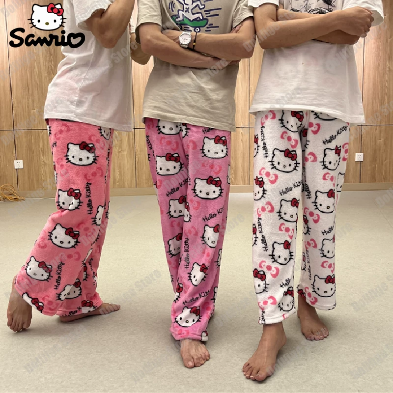Новые пижамы Санрио Хэлло Китти аниме в клетку FLANNEL ЖЕНЩИНЫ KAW