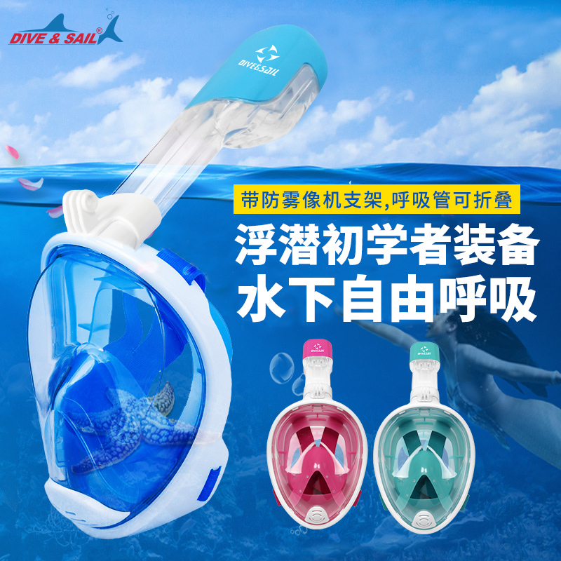 DIVESAIL snorkeling Sanbao mask diving goggles full dry snorkel children adult men and women swimming equipment