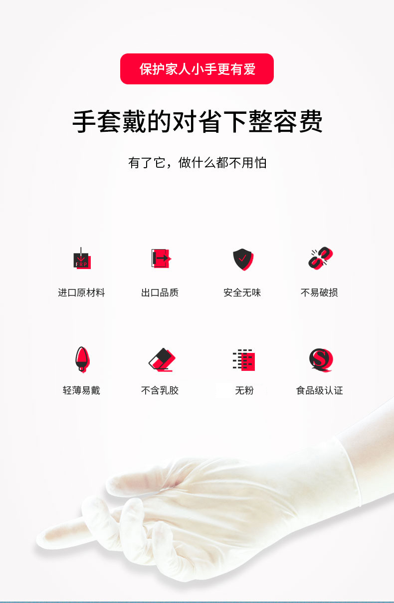上市企业 英科医疗 加厚一次性PVC手套 100只 食品级材质 图2