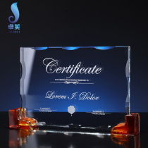 Liuli Crystal Trophy Customized Licensed Medal Production Plaque Agent Company Creative Business Memorial Awards