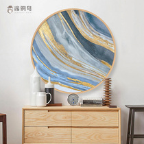 New Chinese oil painting hand-painted gold foil color texture round decorative painting living room hanging painting American light luxury abstract oil painting