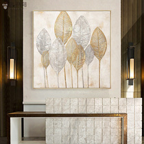 Living room decoration painting porch mural painting modern light luxury hanging painting square abstract hand-painted oil painting large size painting customization