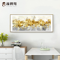 Jinyu Mantang Nordic style oil painting living room decoration painting sofa horizontal version large abstract hand-painted oil painting customization