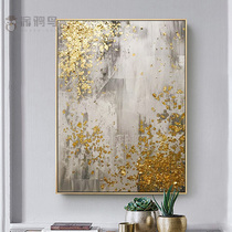 The porch corridor aisle decoration hanging painting light luxury hand-painted oil painting living room sofa background wall triple gold foil color painting