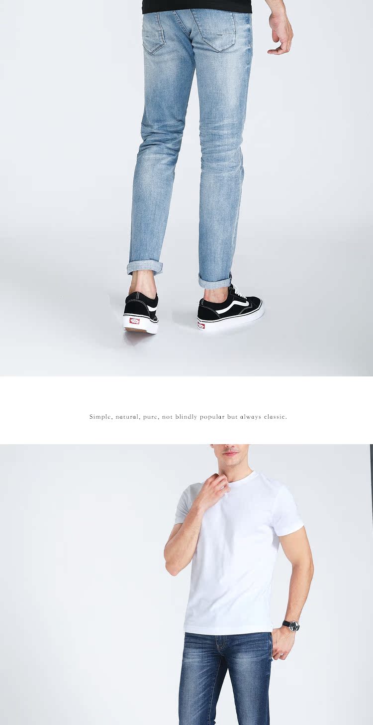 Quần cotton nam co giãn mới Quần jeans ôm sát chân trẻ trung, đơn giản quần lót nam