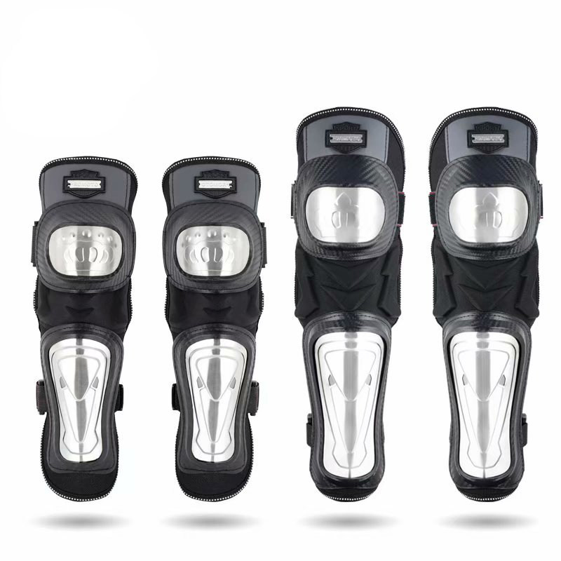 Four seasons motorcycle locomotive knee pads four-piece stainless steel riding knight equipment anti-fall thickening protective gear off-road male