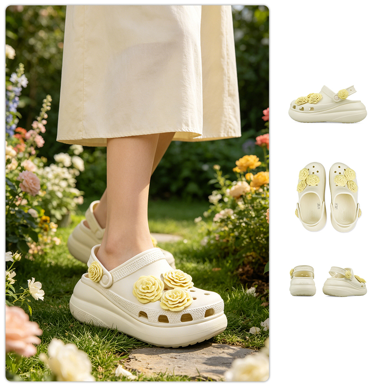 Crocs Clog Puff Stacked Shadow Rose Unisex Beach Shoes Sandals 214028 Crocs Clog Puff Stacked Shadow Rose Unisex Beach Shoes Sandals 214028