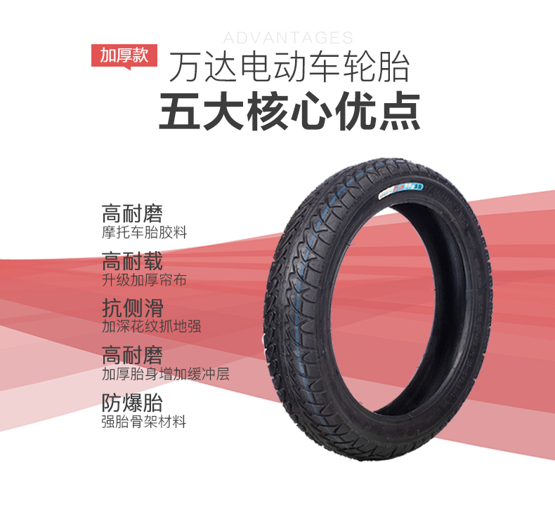 Lốp xe điện dày Wanda 14 18 16X2.125 2.50 3.0 - Lốp xe máy giá lốp xe máy airblade không săm