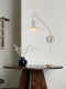 All-Copper Dining Room and Bedroom 2026 Trendy Bedside Wall Lamp, New Light Luxury Style with Switch and Pull Cord, Desk Swing Arm Reading Lamp