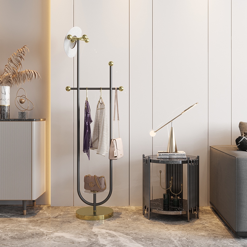 U Home｜Stainless steel light luxury clothes hanger floor-to-ceiling bedroom home simple modern Nordic style coat rack