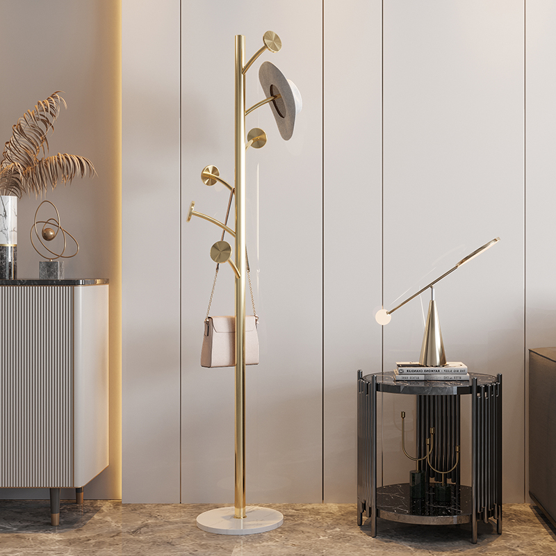 U Home｜Light luxury Nordic coat hanger floor-to-ceiling bedroom small household simple modern stainless steel coat rack