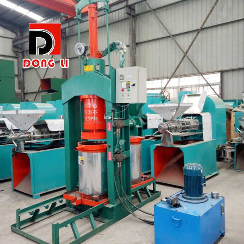 Fully automatic commercial oil mill vertical double tank hydraulic rapeseed oil press peanut soybean grain and oil processing equipment