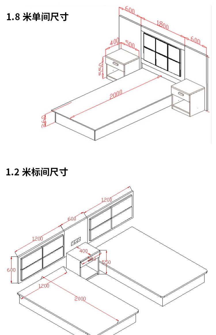 Nhà máy trực tiếp khách sạn tiêu chuẩn phòng đầy đủ nội thất giường tùy chỉnh đơn giản giường và bữa sáng nhà trọ căn hộ giường