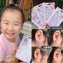 Export single childrens three-dimensional stickers Personalized gem ear stickers Baby diy colorful diamond forehead stickers Bright diamond performance