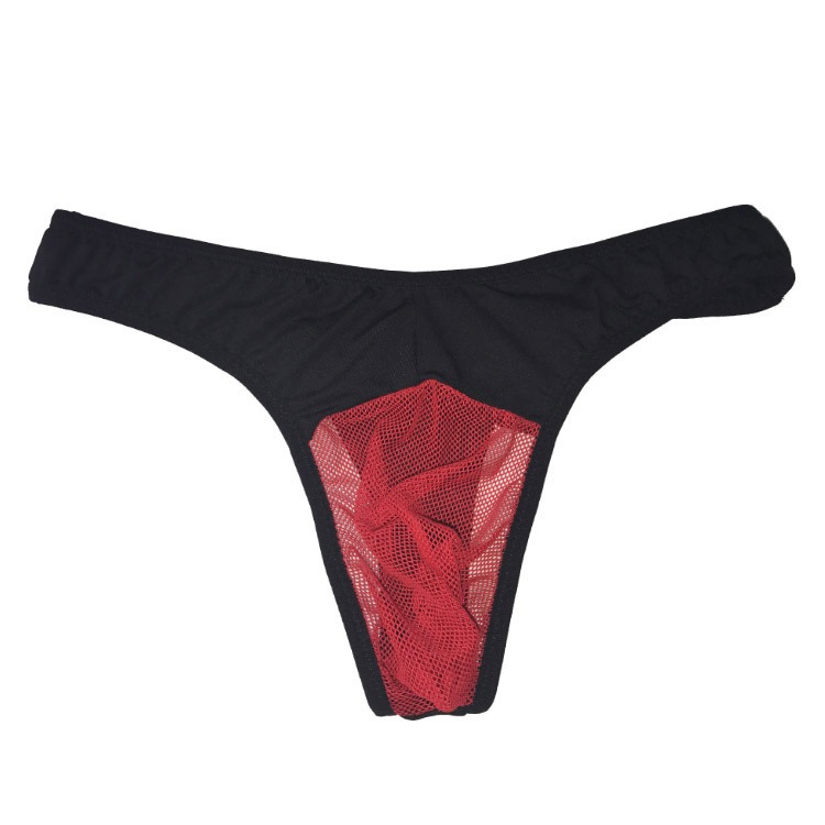Thong nam gợi cảm trong suốt rỗng quần T chặt chẽ cám dỗ thủy triều nam lưới tóm tắt đồ lót - G-string quần lót đùi