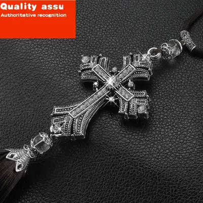 metal and crystal diamond cross jesus christian car