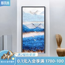  Modern simple entrance decorative painting vertical version of the new Chinese hanging painting aisle corridor end mural American hand-painted oil painting