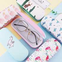 ins Nordic net red wind myopia men and Womens glasses case Korean cartoon small fresh school portable eye glasses case