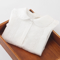 (Clearance does not return) girls shirt long sleeve Spring and Autumn Children Baby Doll Collar Cotton White Shirt shirt