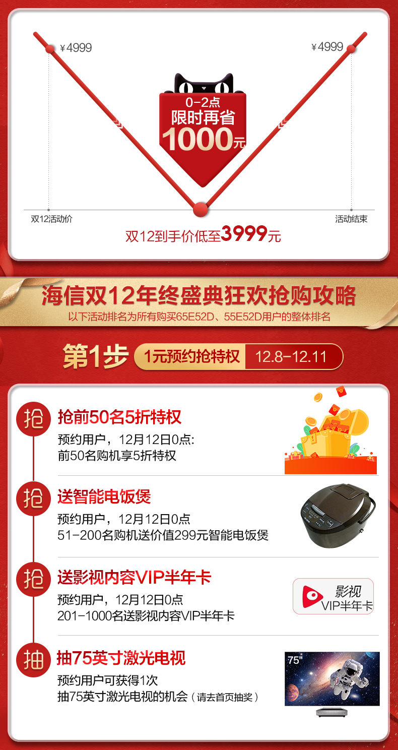 海信 65英寸 4K高清 智能语音全面屏电视 图2