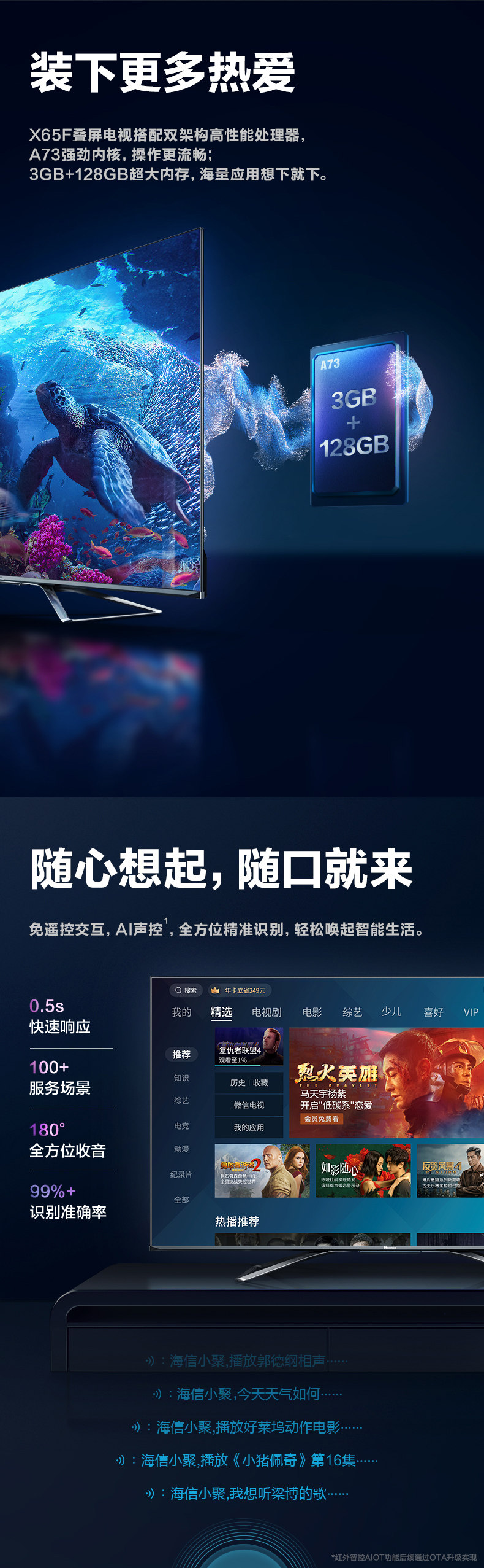 海信 ULED X65F 65寸4K超高清叠屏智能电视 创新双叠屏 图7
