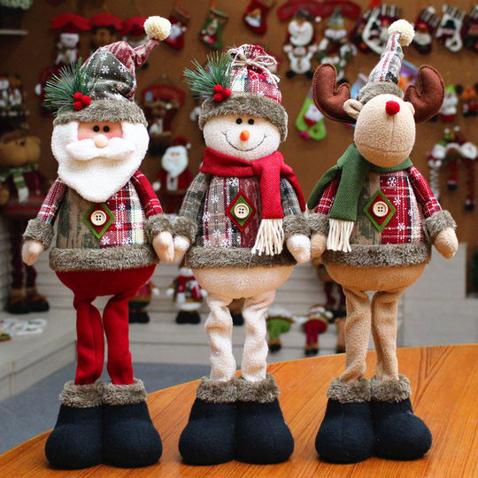 Christmas Decoration Supplies Christmas Decoration Dolls Christmas Dolls Reindeer Window Display Counter Christmas Doll