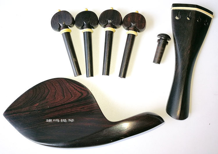 Special offer high-end violin imported ebony pegs string board pull wire board cheek rest tail button violin ebony kit