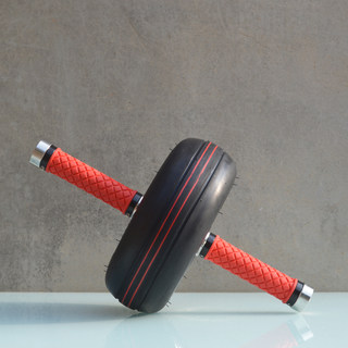 Vacuum Tire Inflatable Wheel for Indoor and Outdoor Waist and Abdomen Training, Built-In Dual Bearing Rubber Wheel, Diameter 23cm Aluminum Alloy Wheel