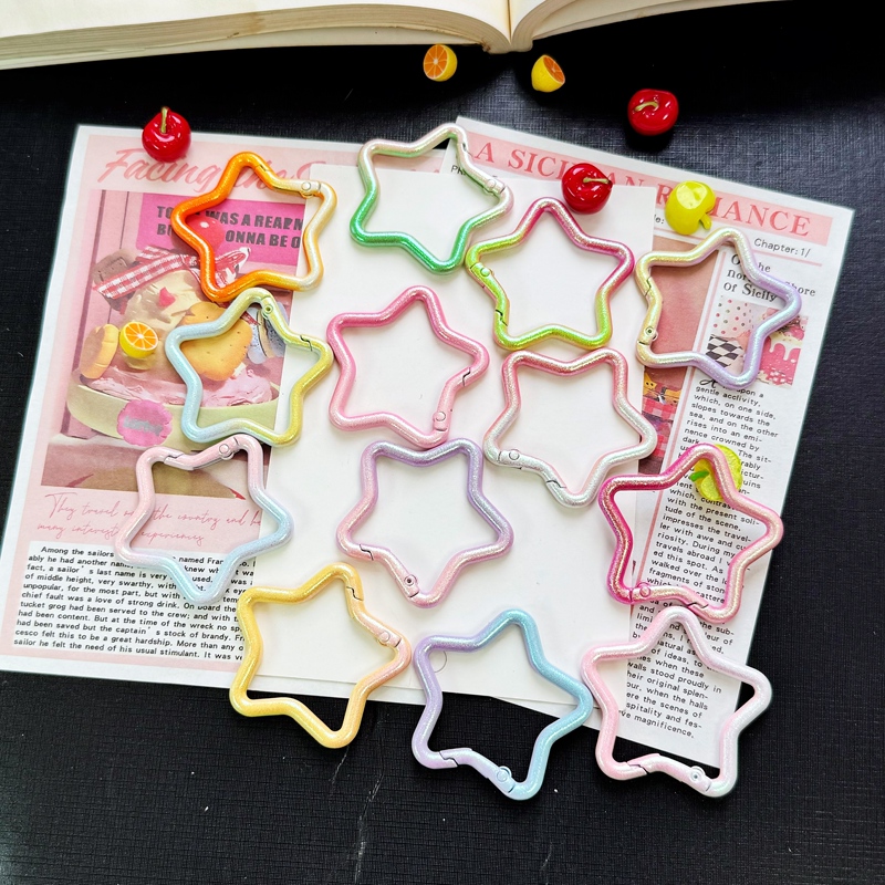 Five-Pointed Star Buckle, Five-Pointed Star Carabiner, Pearlescent Colorful Five-Pointed Star Bag Hanging Buckle, Macaron Colorful Five-Pointed Star Buckle Five-Pointed Star Buckle, Five-Pointed Star Carabiner, Pearlescent Colorful Five-Pointed Star Bag Hanging Buckle, Macaron Colorful Five-Pointed Star Buckle