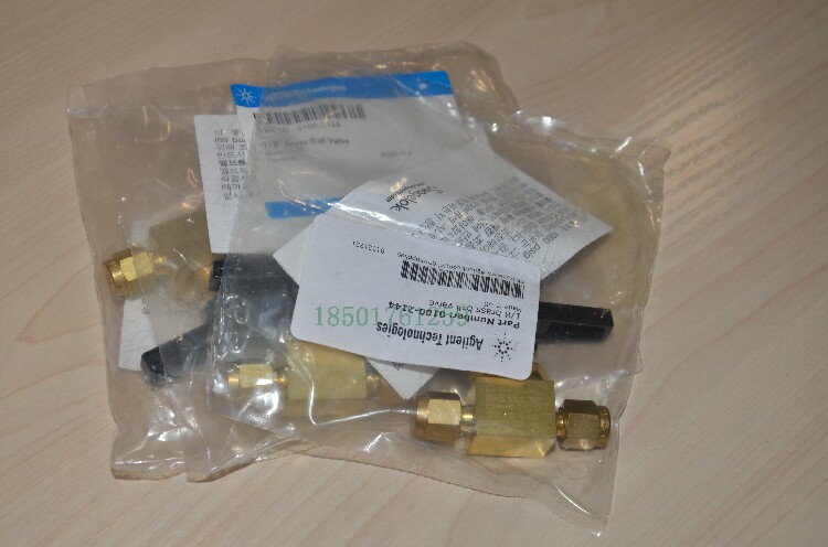 安捷伦Ball valve, 1/8 inch 直通开关阀 进口3.2mm接口纯铜阀