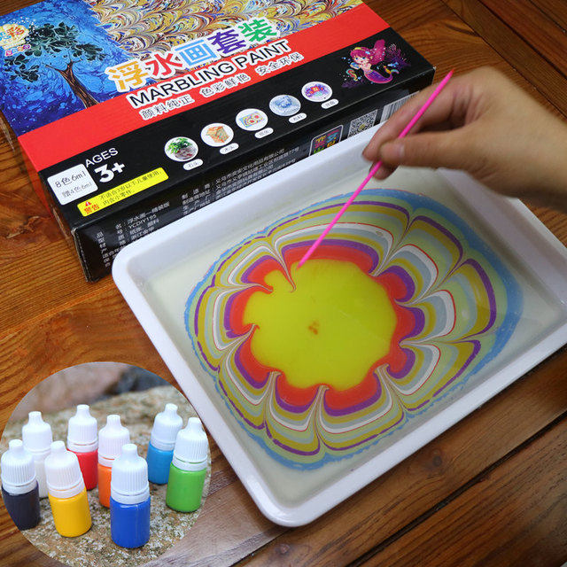 Floating water painting set children's 12-color pigment water canvas magical water-based pen water painting kindergarten toy vibrato