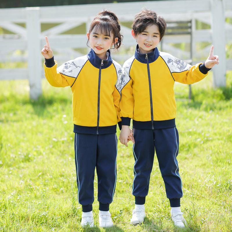 Kindergarten uniform spring and autumn primary school student sportswear children's school uniform summer sports meeting class uniform short-sleeved three-piece set