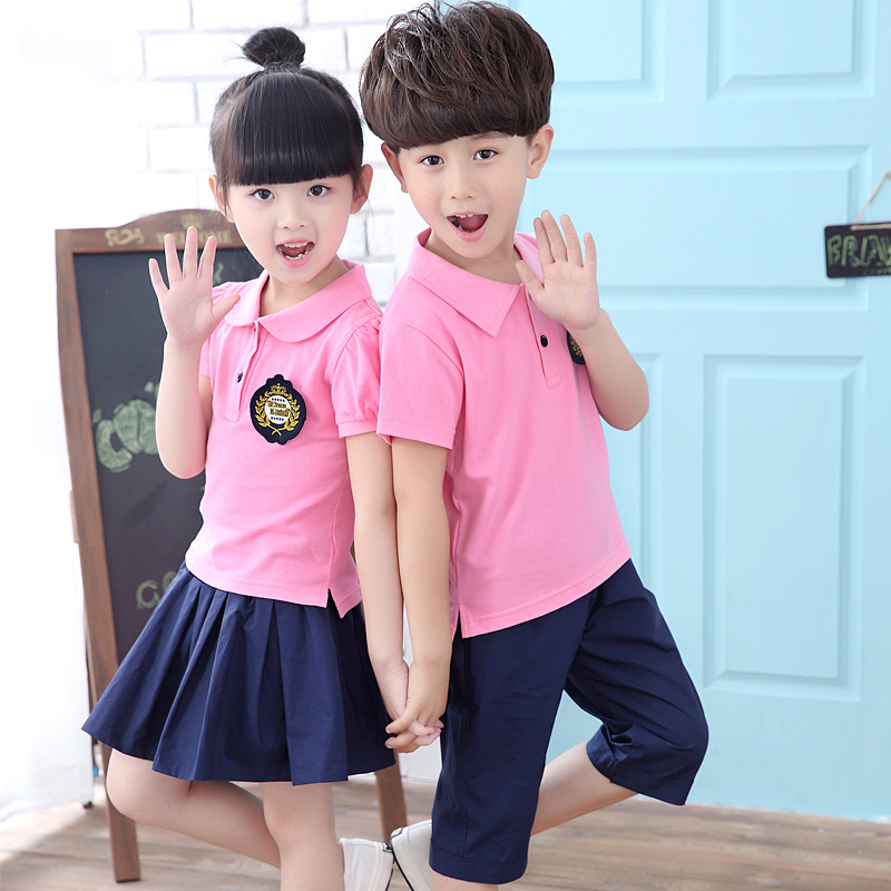 School Uniform Short Sleeve Suit Summer Banfu Kindergarten Garden Clothes Elementary And Middle School Students Yinglun College Wind Performance Dress Rehearsal