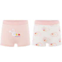 Cotton Era Girls Cotton Underwear Stretch Girls Boxer Briefs Mid-waist Colorful Printed Stretch Pants 2 Pack