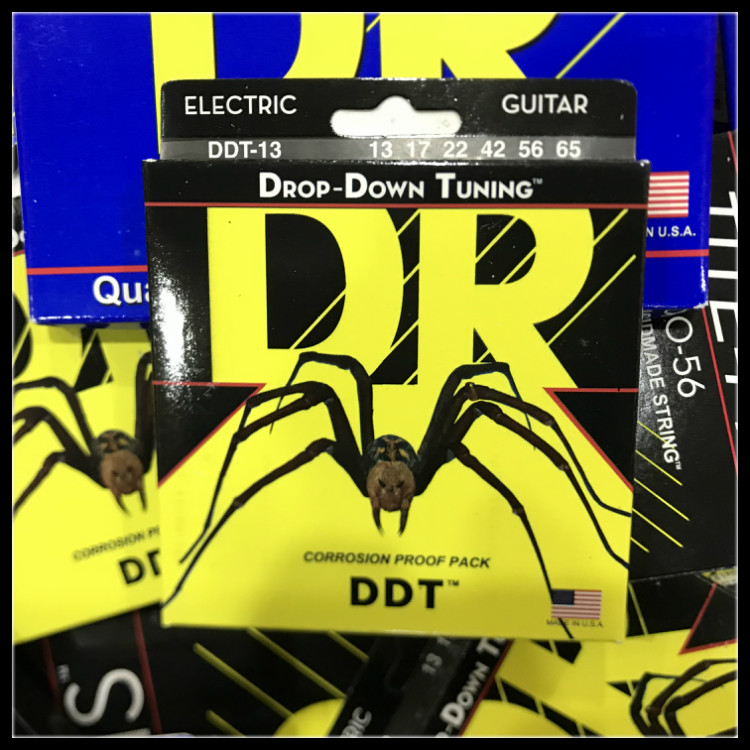 DR Nickel-plated Round Core DROP Electric Guitar Strings DDT-13 13-65 Heavy Metal Special Downstrings