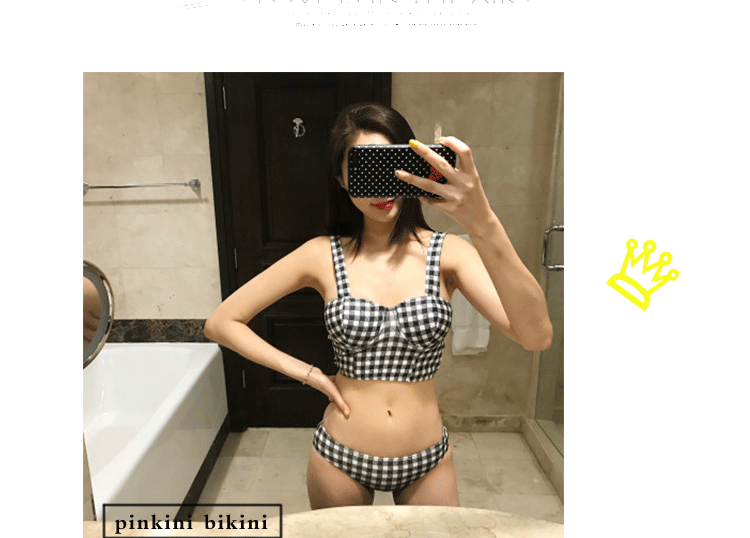 2017 mới trắng đen nhỏ ngọt ngào ngọt ngào đơn giản chia đôi bikini nóng bỏng mùa xuân đi biển áo tắm nữ 	đồ bơi nữ 2 mảnh	