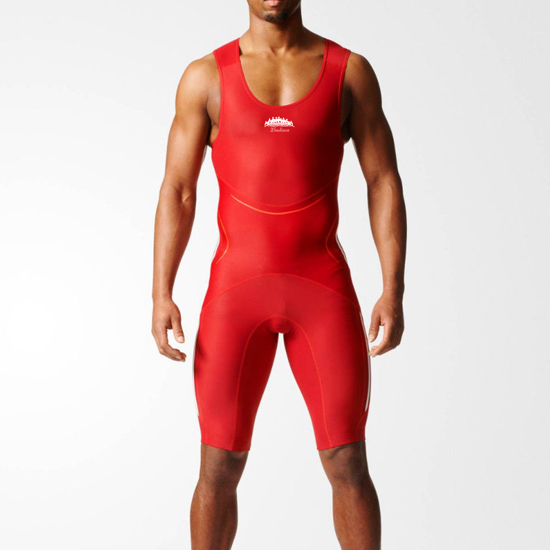 AD Shallow Line Pure Color Deep Squatting body Wrestling Suit Fitness Elastic Tight Clothing Weightlifting training clothes can be booked