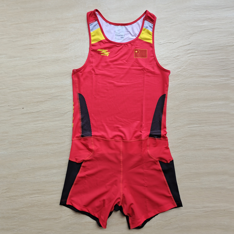 China Team 2019 Collector's Edition One-piece Rowing Suit Kayak Suit One-piece Weightlifting Wrestling Suit Tights